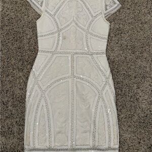 Lulu's Cream Sequin Mini Dress